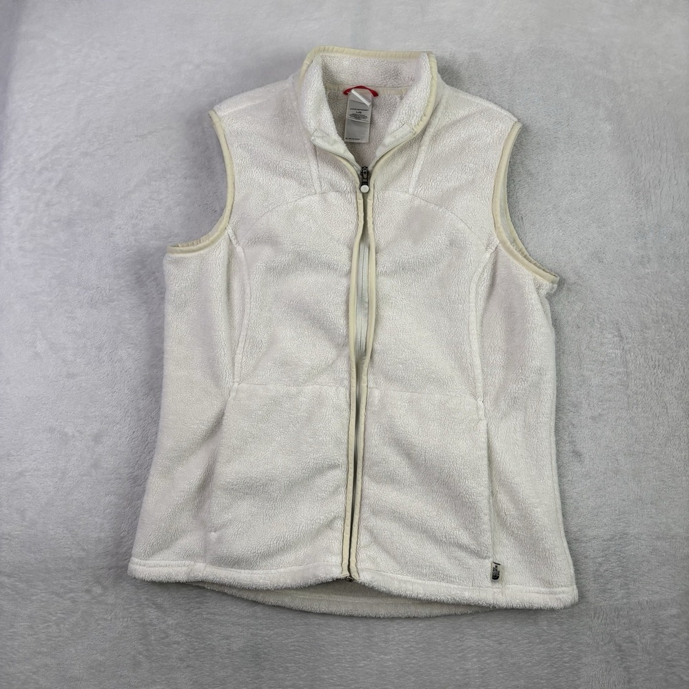 The North Face Sherpa Fur Cream Full Zip Sleeveless Vest Women's Large